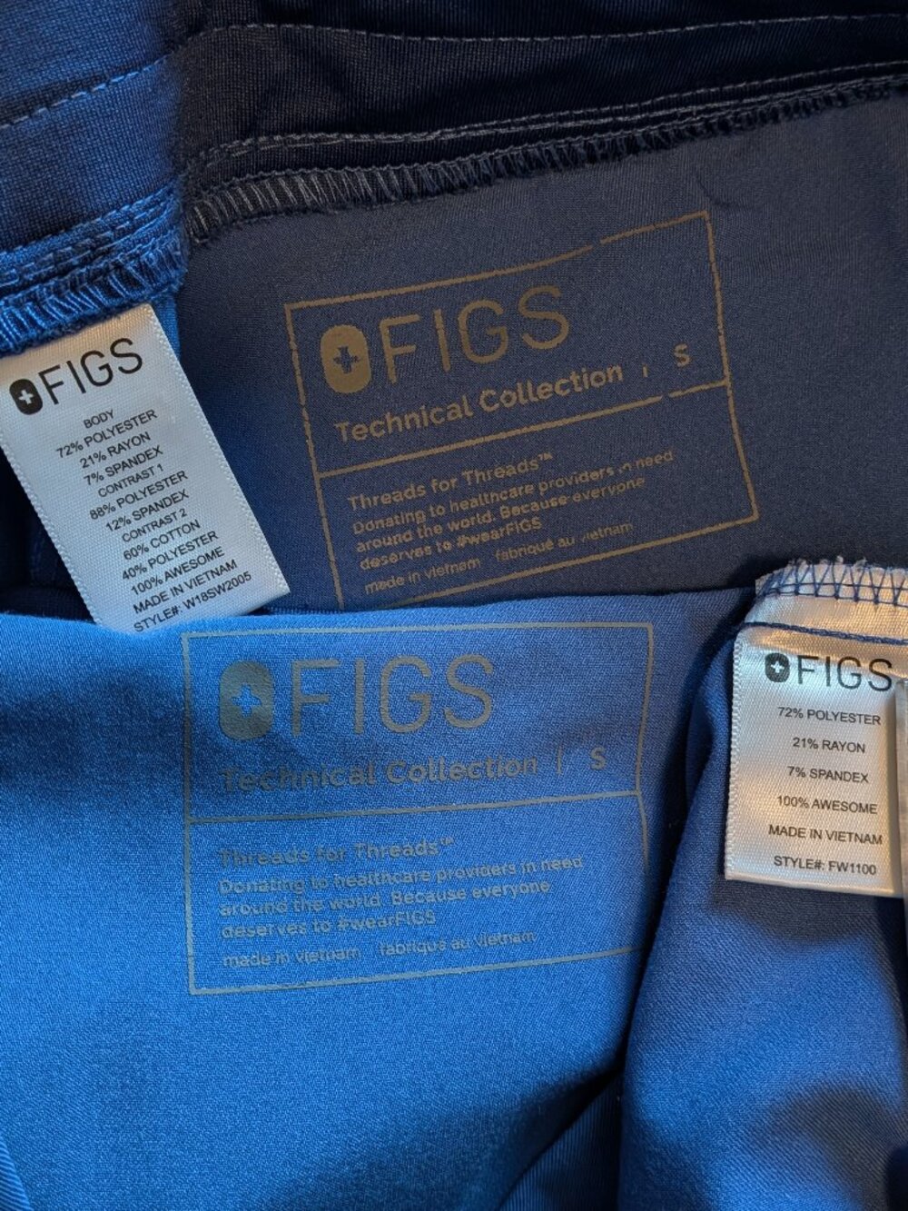 Figs Denim Blue Set Zamora Joggers & Casma Scrub Top Small - Picture 4 of 10